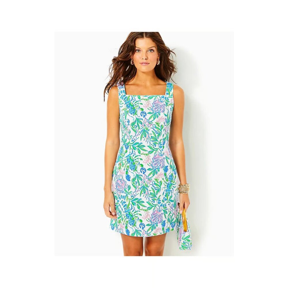 The Lilly Print Organic Cotton Blend Sheath Dress